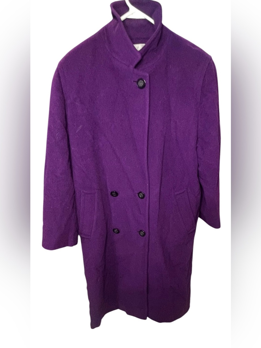 Vintage Spring Samuel Montreal Purple Wool Coat Size 10 Double Breasted
